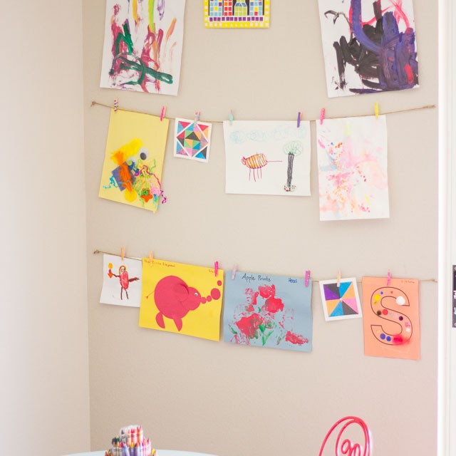 11 ways of displaying your child's artwork