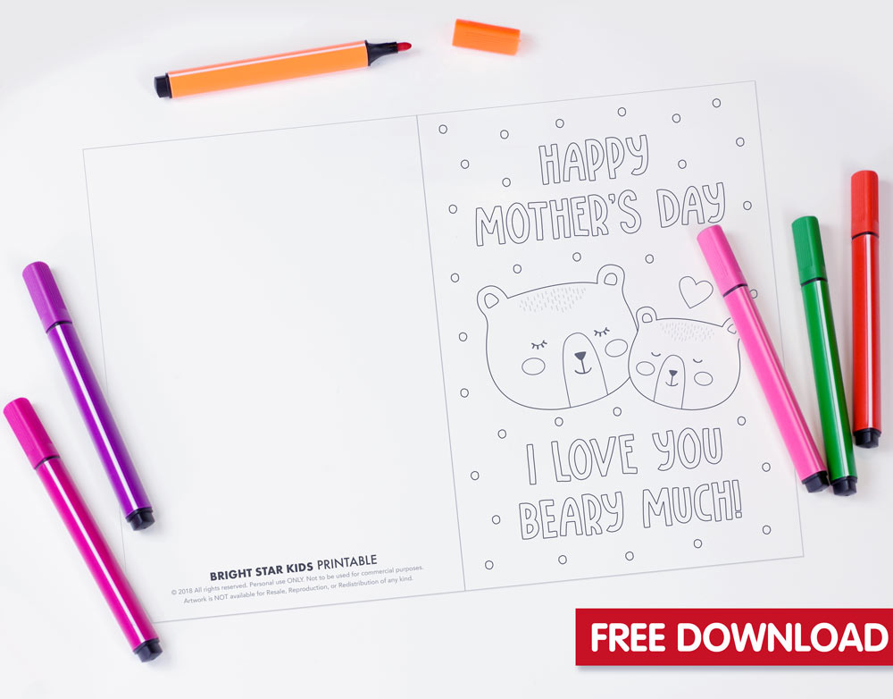 Mother's Day Coloring Card