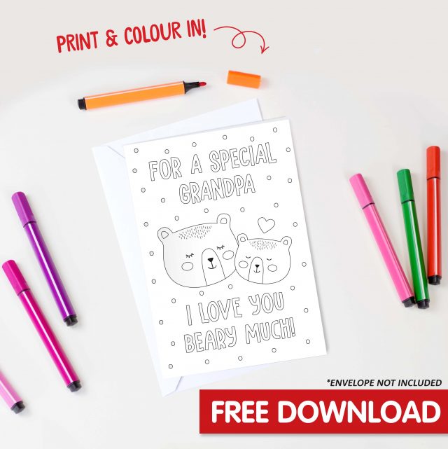 Happy Father's Day Printable Card for Grandpa - Bright Star Kids