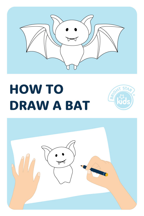 How To Draw A Bat: Bat Drawing For Kids - Bright Star Kids