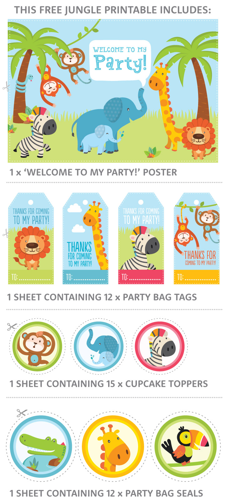 Free Jungle Party Invitation Printables