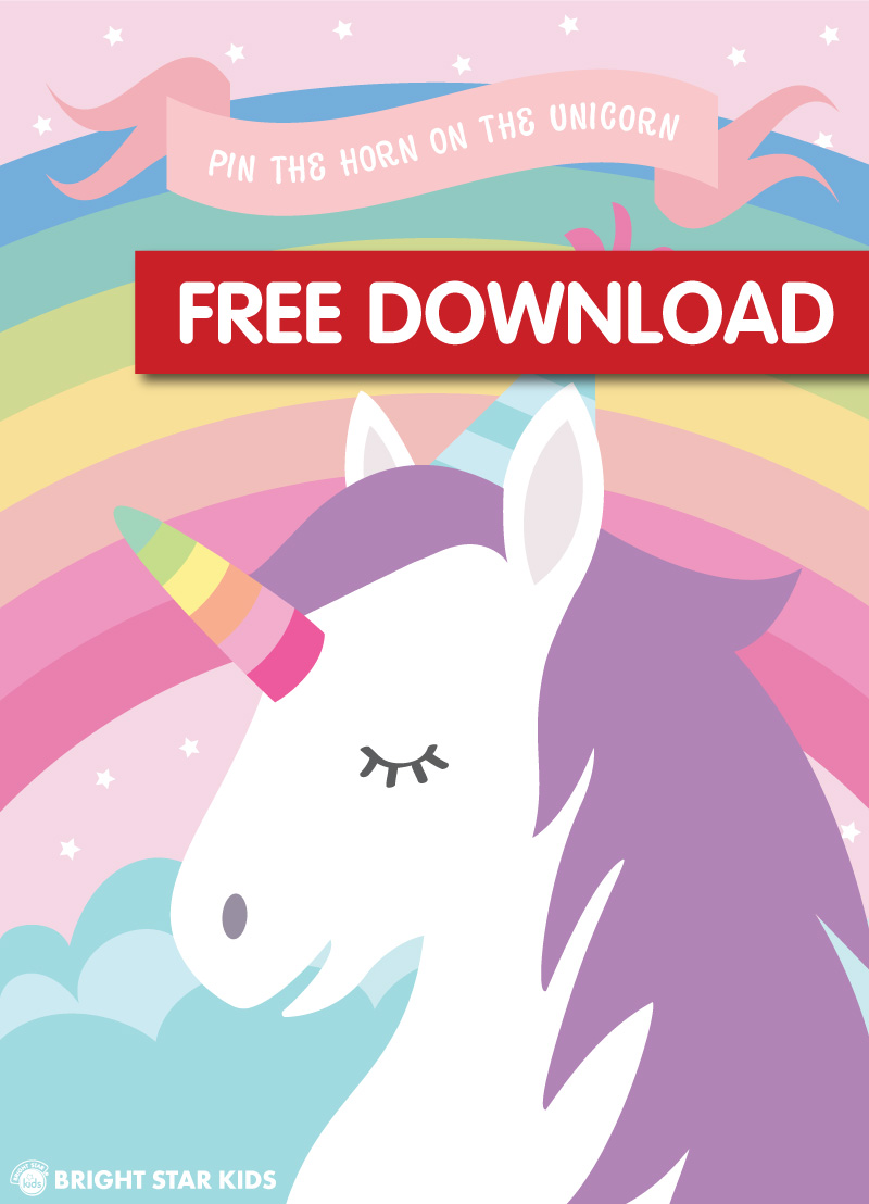 Pin the Horn on the Unicorn Free Printable   Bright Star Kids