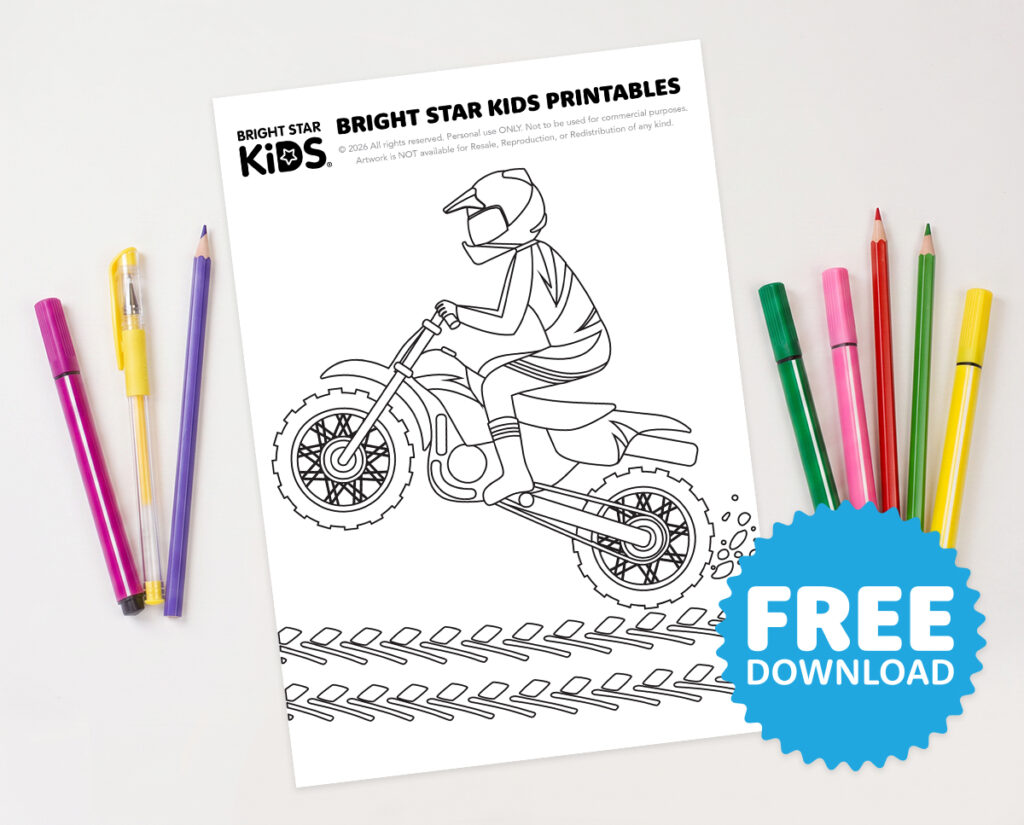 Dirt Bike Colouring In