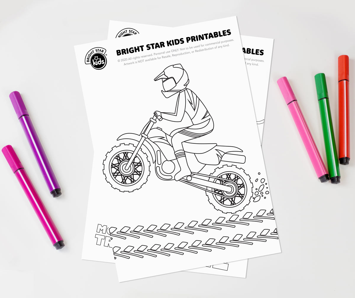 Dirt Bike Colouring In