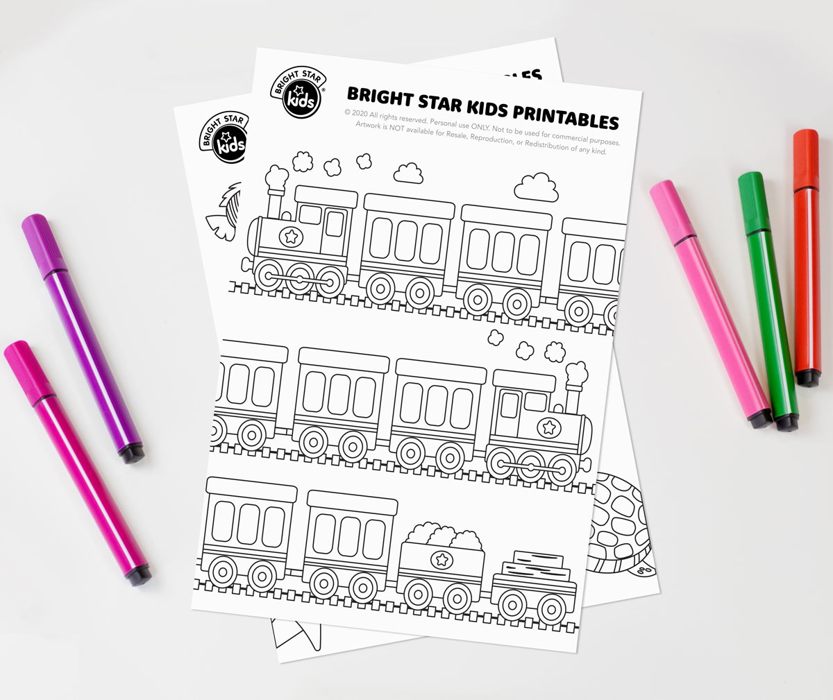 Train Colouring In Printable Bright Star Kids Free Download