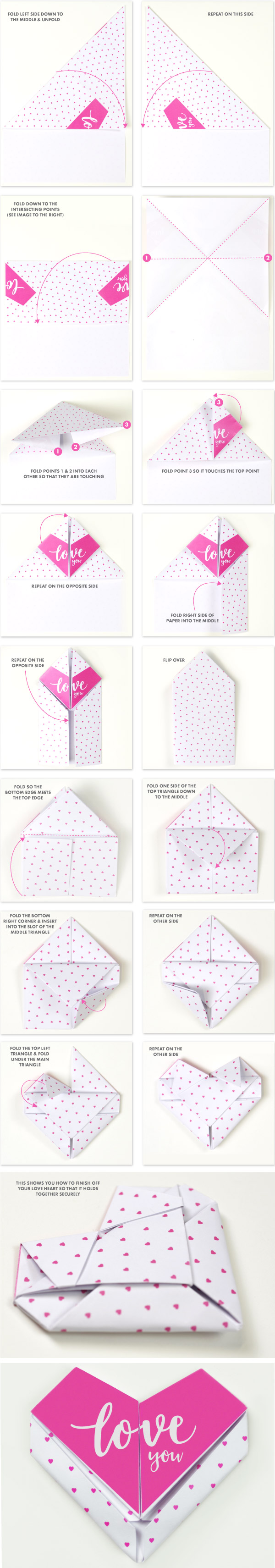 Free Love Heart Origami Tutorial For Valentines Day Bright