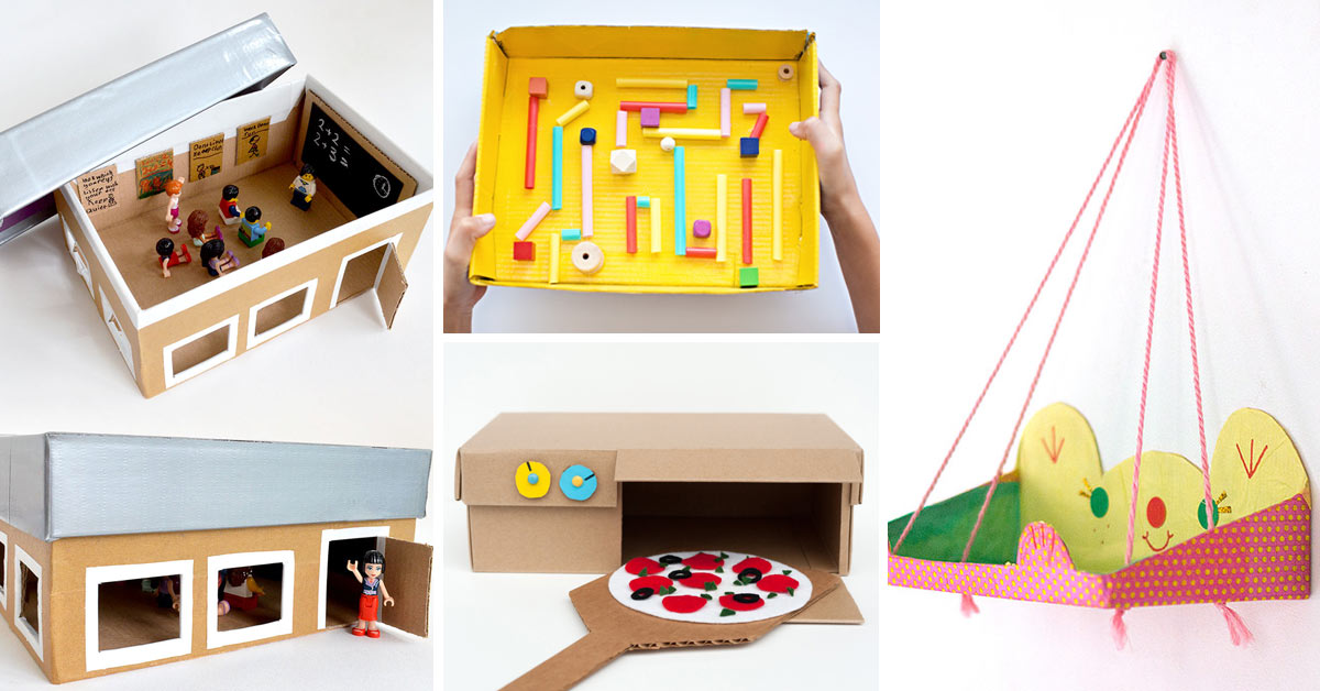 Cardboard Box Pizza Oven (Shoe Box Crafts) - Fun Crafts Kids